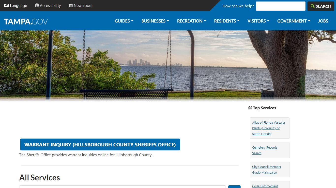 Warrant Inquiry (Hillsborough County Sheriffs Office)